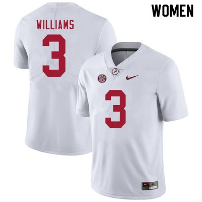 NCAA Women's Alabama Crimson Tide #3 Xavier Williams Stitched College 2020 Nike Authentic White Football Jersey ND17Y75FM